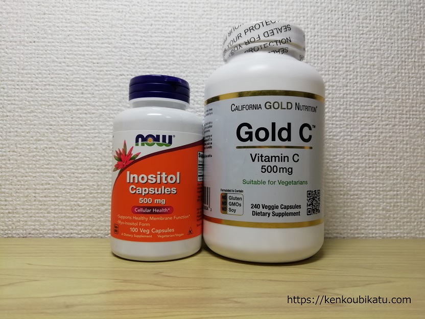 California Gold Nutrition, Gold C、ビタミンC、500 mg、ベジカプセル 240錠　Now Foods, イノシトールカプセル、500 mg、100粒