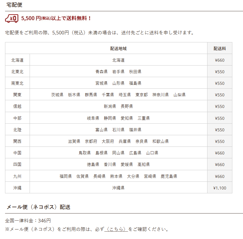 エンハーブ 送料